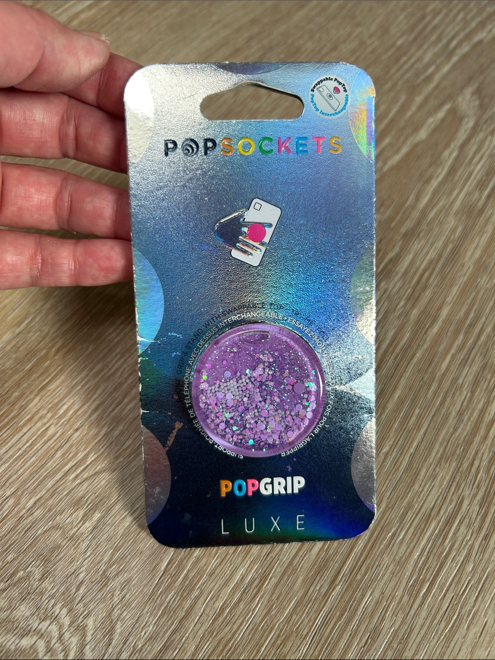 PopSocket Popgrip Luxe purple glitter